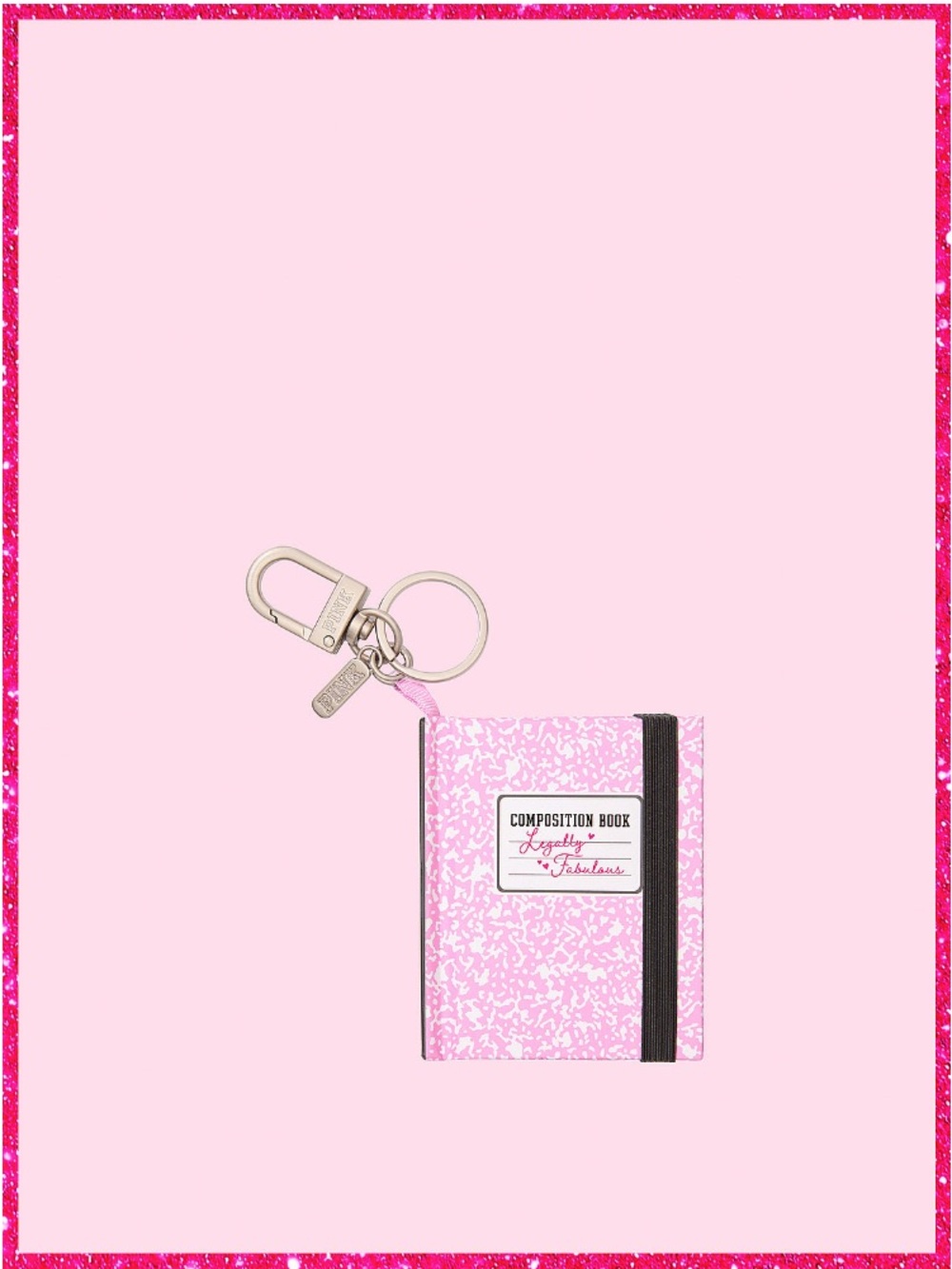 💖VS Pink x Elle | Legally Blonde mini notebook keychain bag charm NWT